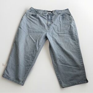 Bill Blass Easy Fit Size 22W High Waist Crop Capri light wash Jeans Cotton 22”